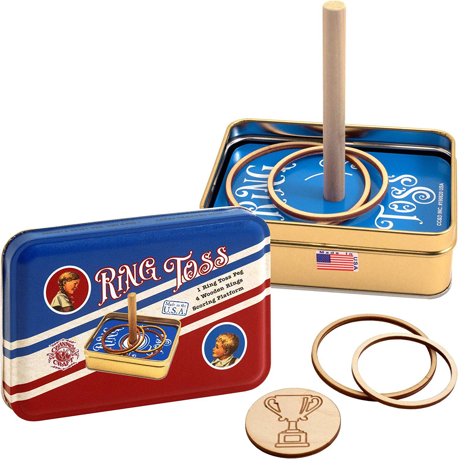 Channel Craft Ring Toss Game in Classic Toy Tin
