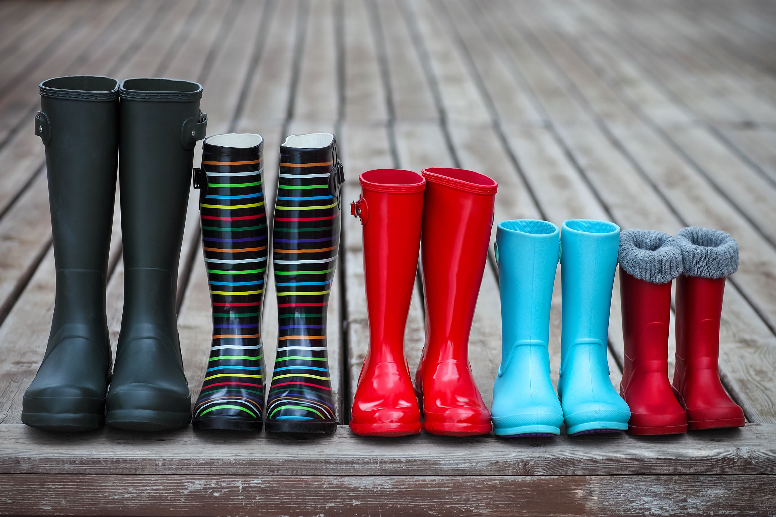 Boots lined up