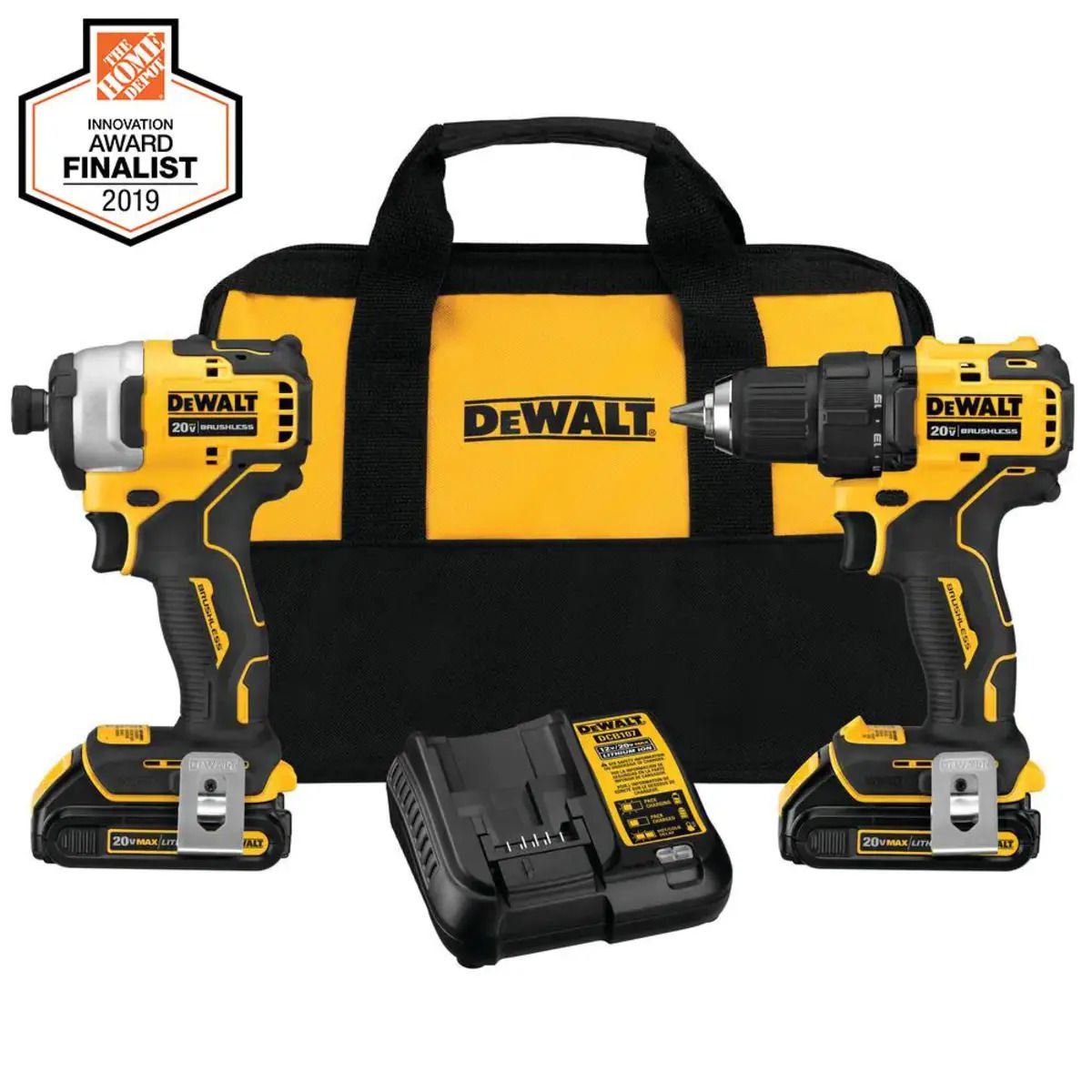 DEWALT ATOMIC 20V MAX Cordless Brushless Compact Drill/Impact 2 Tool Combo Kit
