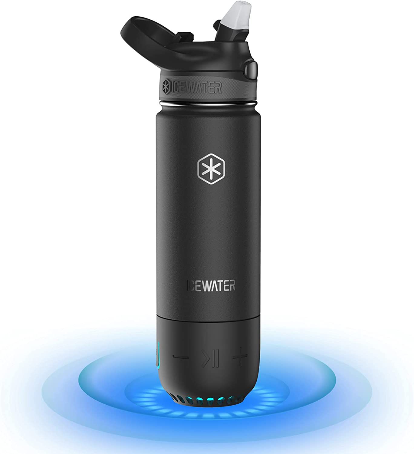 ICEWATER 3-in-1 Insulated Smart Water Bottle Black