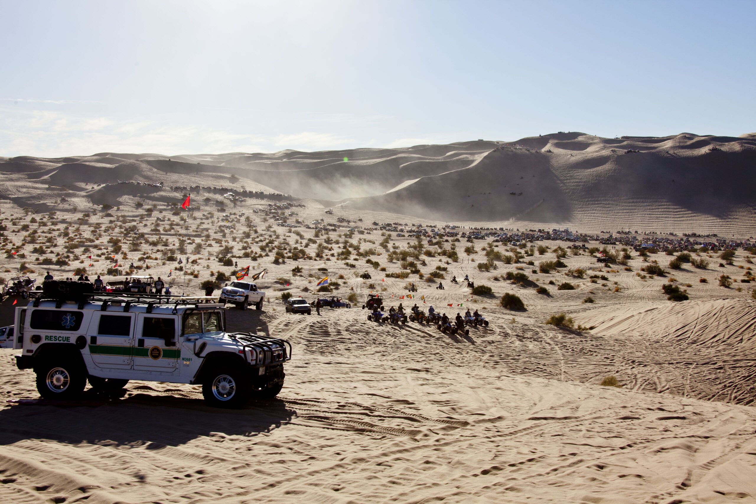 Situated east of the Imperial Valley agricultural region, the Imperial Sand Dunes Recreation Area is bordered to the west by the Coachella Canal, a waterway diverting Colorado River water to fertile agricultural lands further north.
