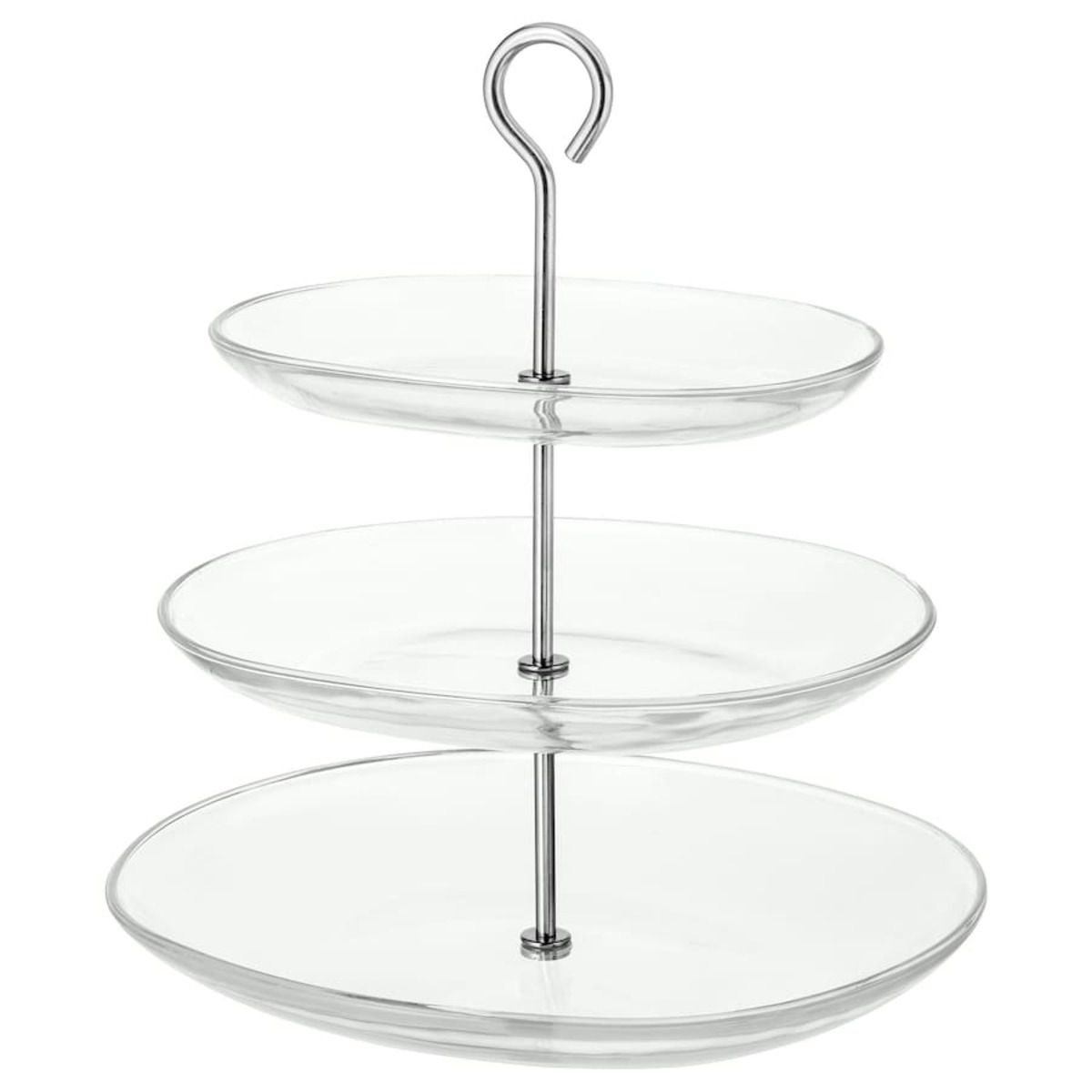 KVITTERA 3 Tiers Serving Stand, Clear Glass/Stainless Steel