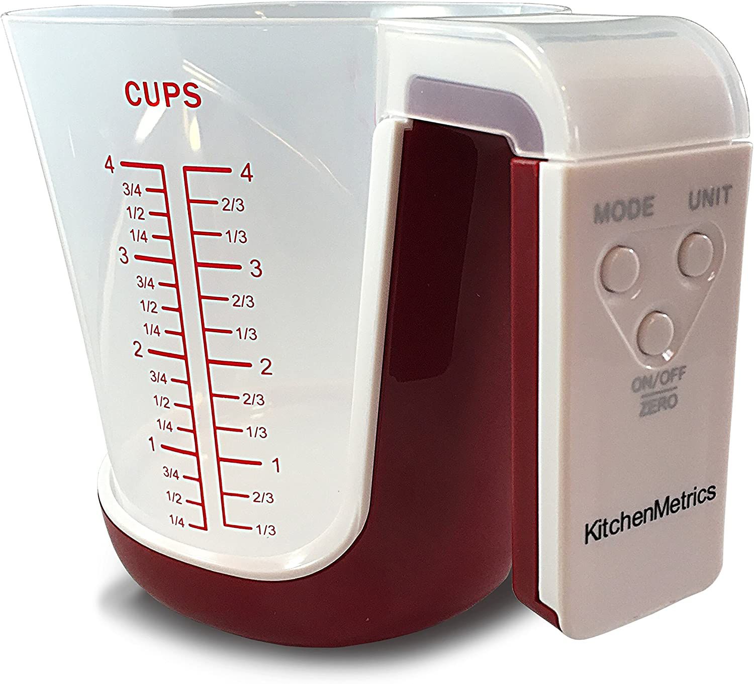KitchenMetrics Digital Kitchen Scale and Measuring Cup Red