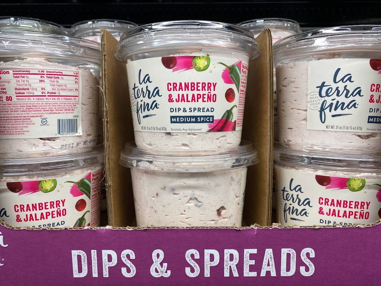 Stacked Cranberry Jalapeno Dip at Costco.