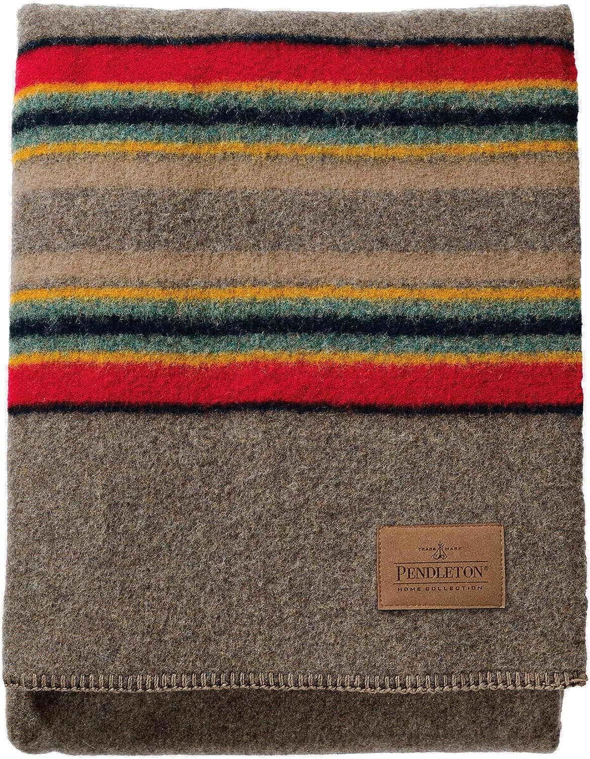 Pendleton Yakima Camp Wool Throw Blanket, Mineral Umber, One Size