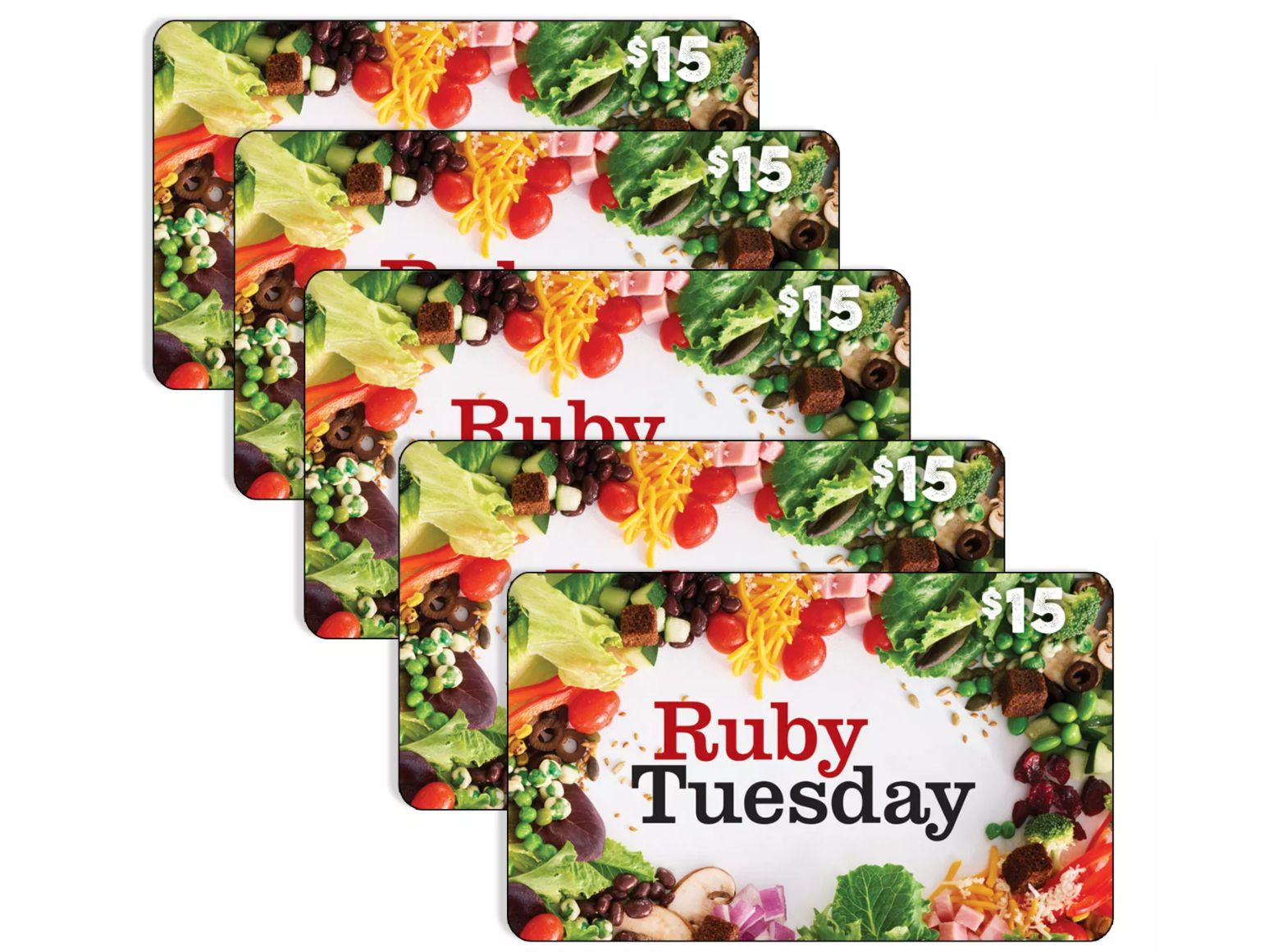 Ruby Tuesday $75 Value Gift Cards – 5 x $15