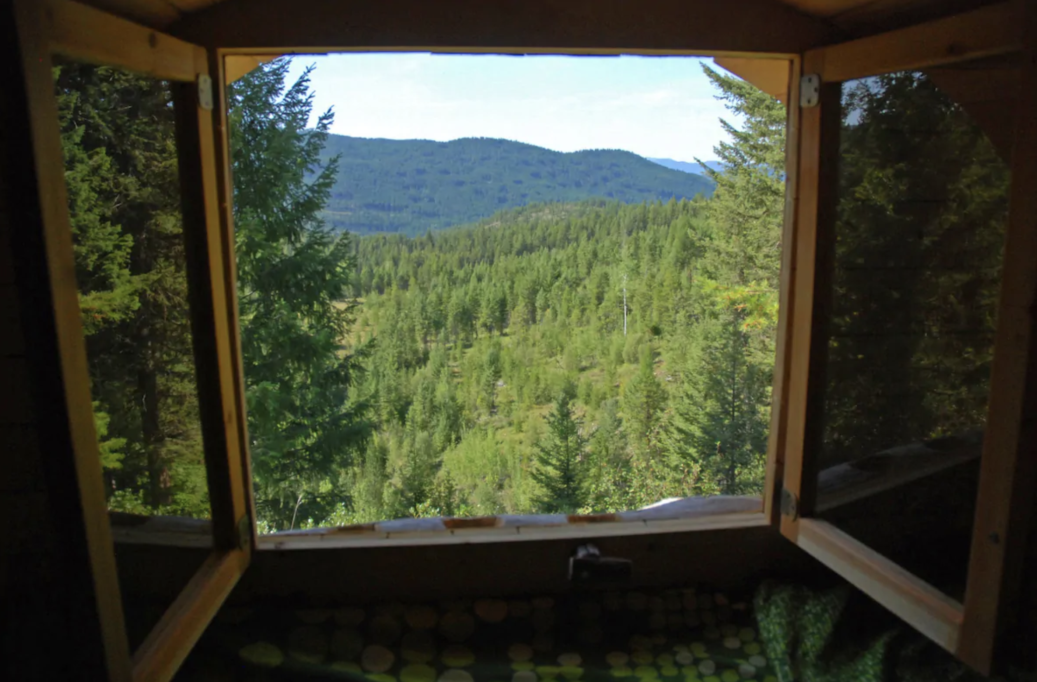 Mountain view from Barrel Cabins on Organic Farm