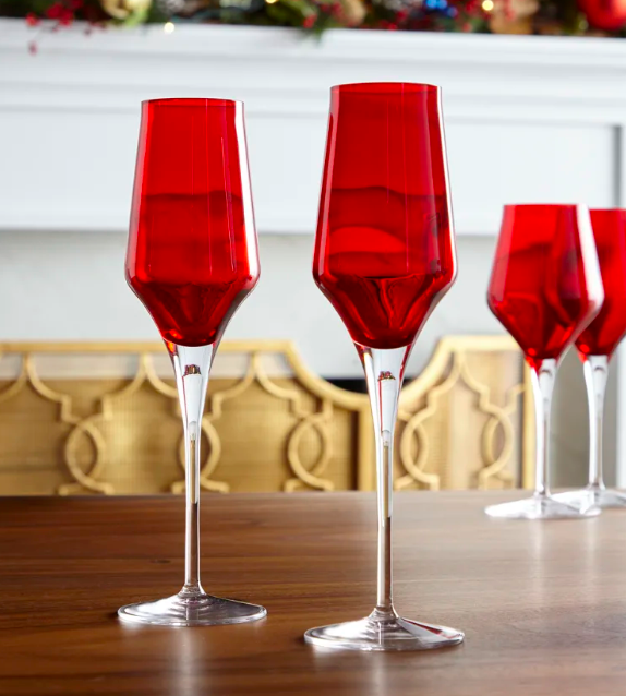 Cotessa Red Champagne Flute