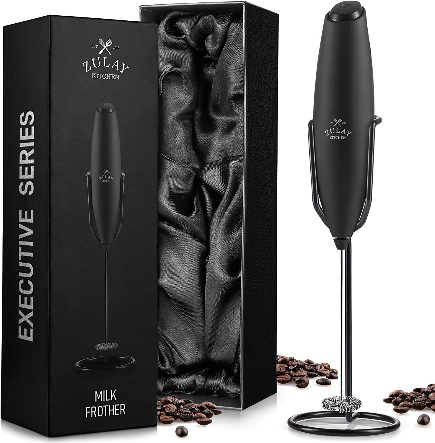 Zulay Kitchen Executive Series Milk Frother, Black