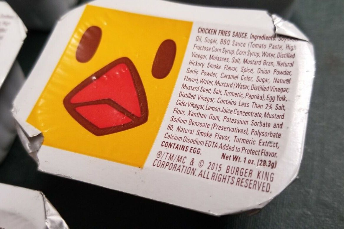 Closeup of Burger King Chicken Fry Sauce container