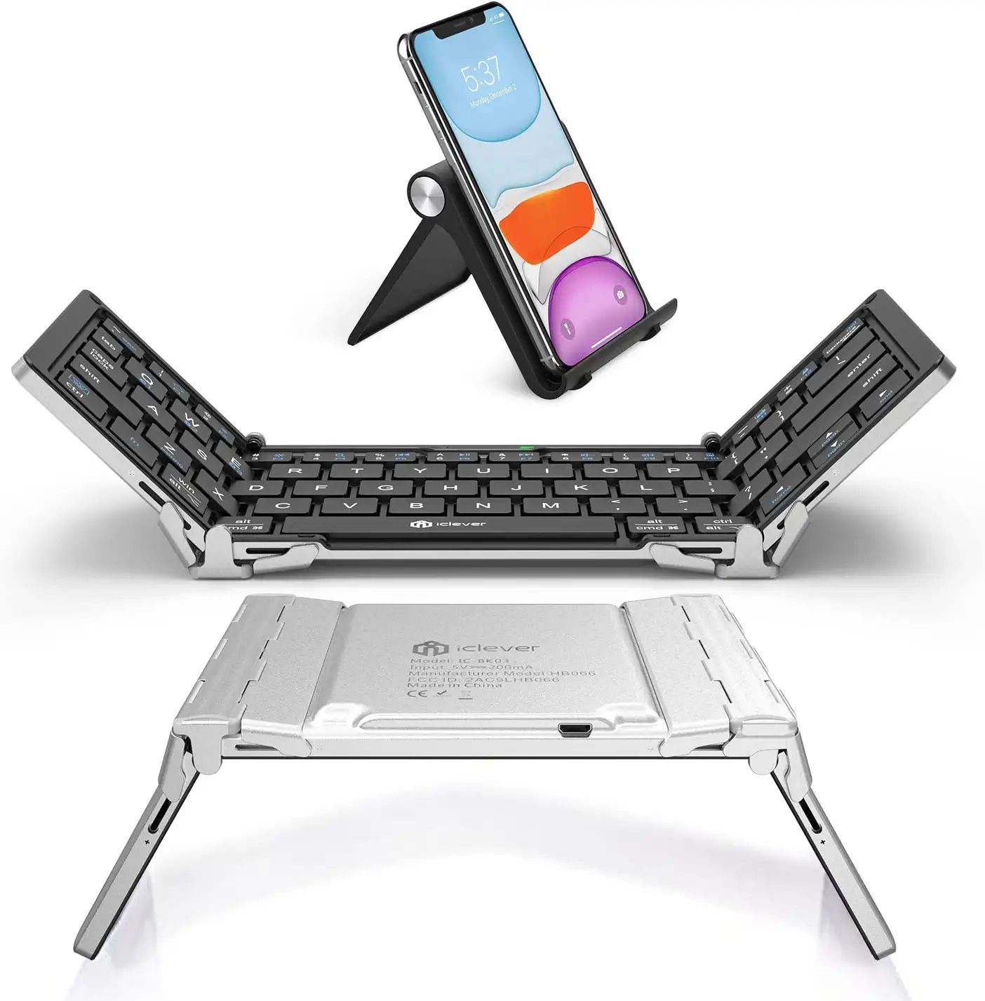 iClever BK03 Foldable Portable Keyboard with Stand Holder