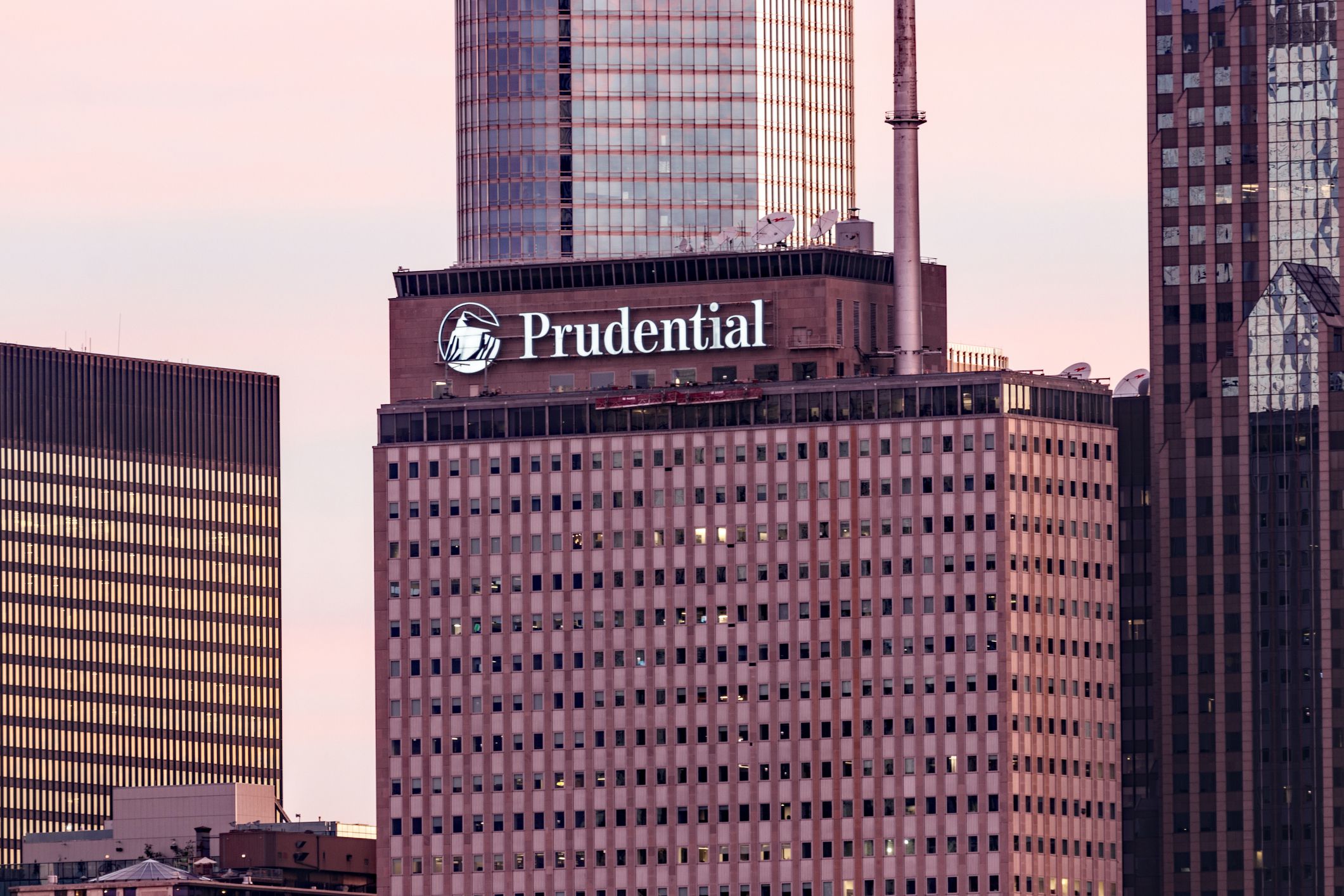 Chicago - Circa June 2019: One Prudential Plaza in downtown. Prudential is reducing greenhouse gas emissions by installing solar panels and LED lightbulbs I