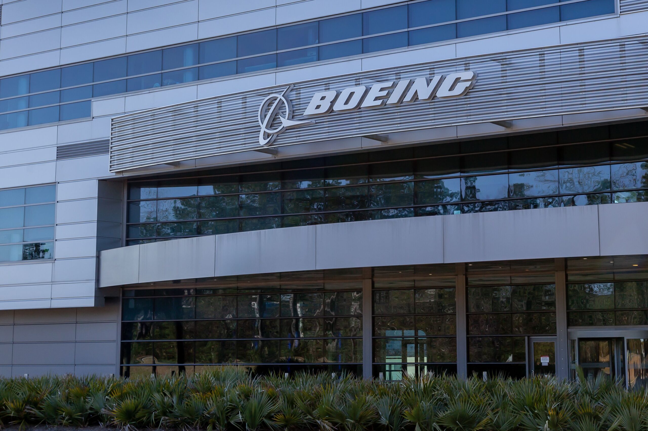 Charleston, South Carolina, USA - February 28, 2020: Boeing South Carolina sign on the building in North Charleston, USA.