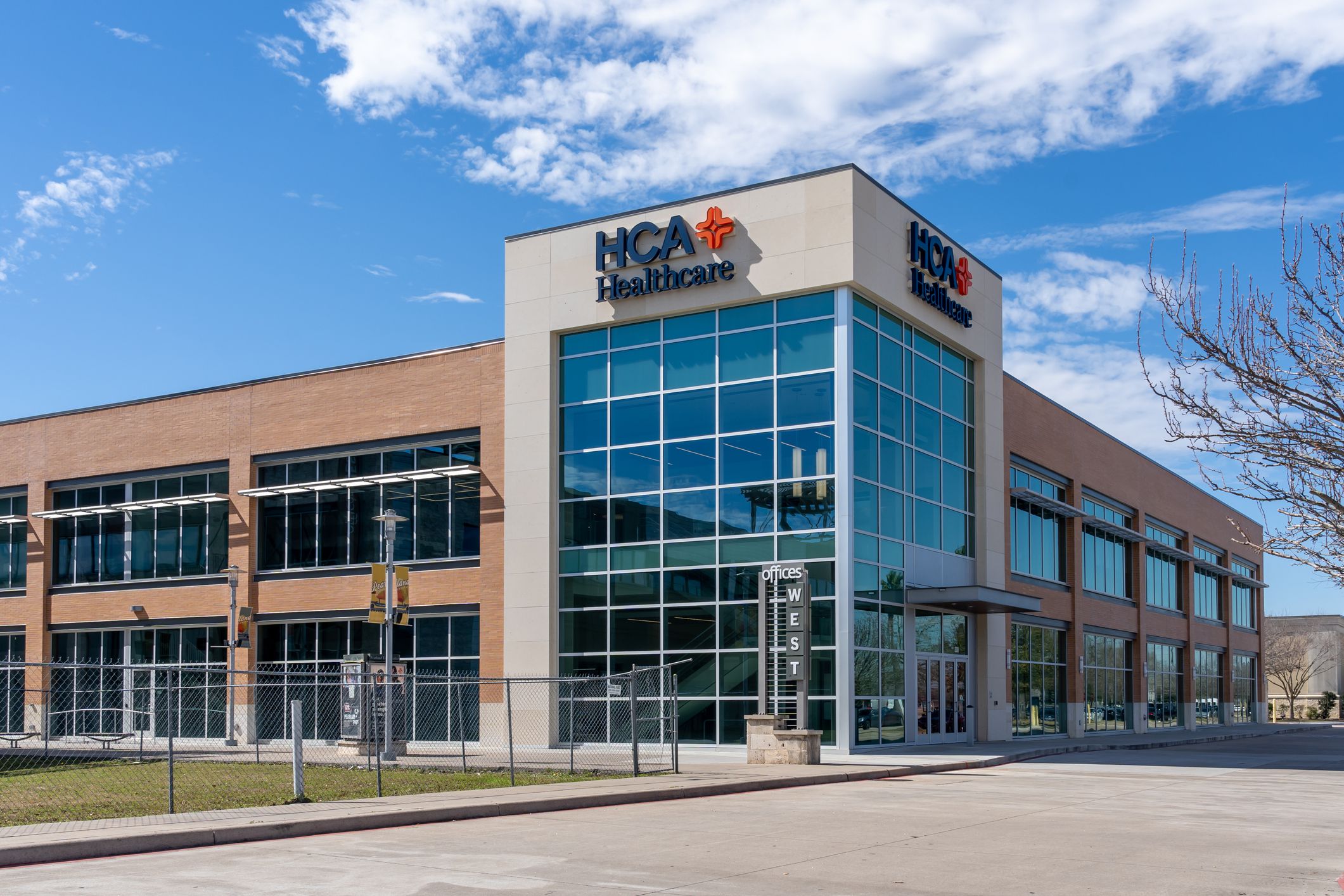 Pearland, Texas, USA - February 19, 2022: HCA Healthcare building in Pearland, Texas, USA. HCA Healthcare is an American for-profit operator of health care facilities.