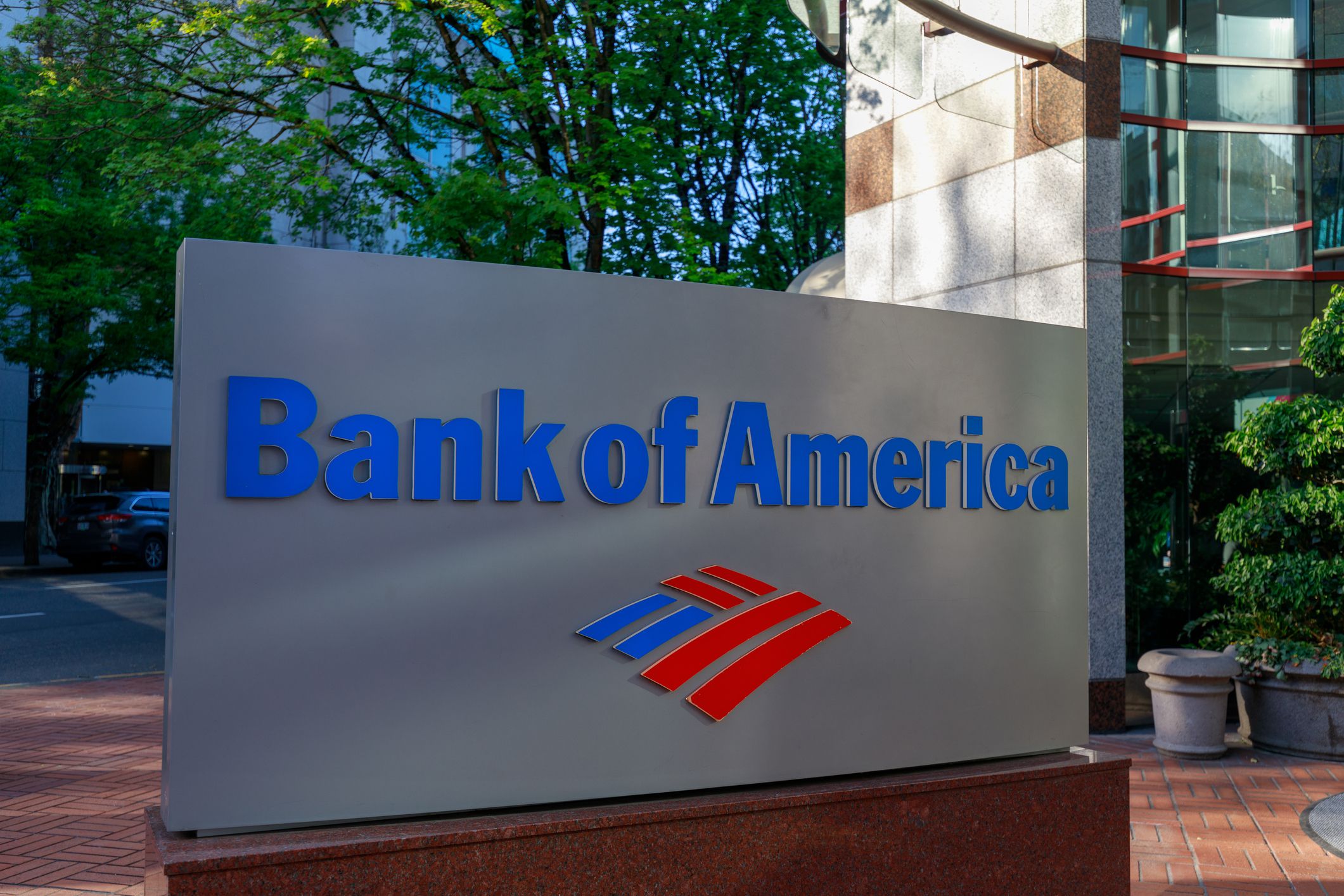 Portland, Oregon, USA - April 27, 2018 : Bank of America in downtown Portland