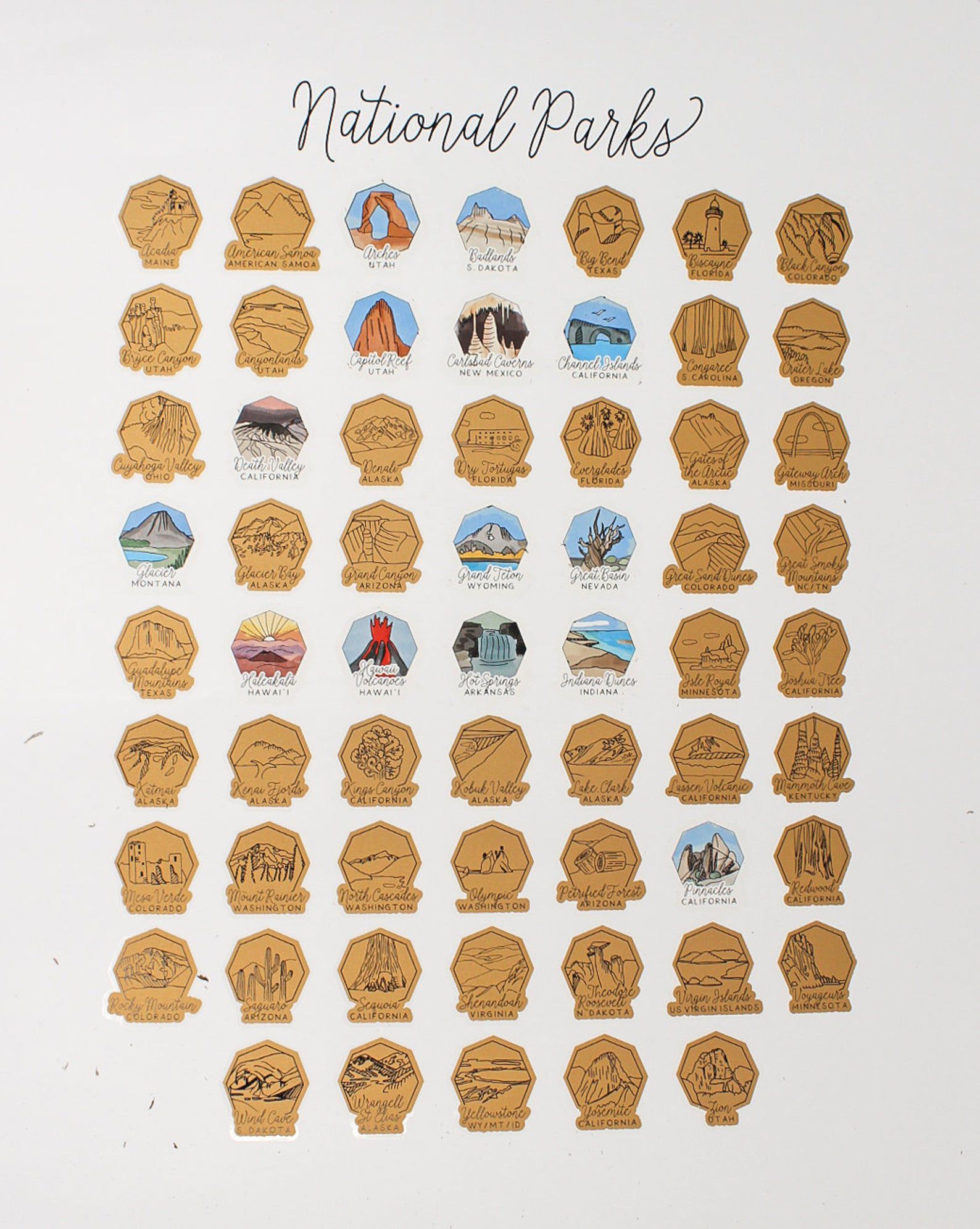 National Park Scratch-Off Map