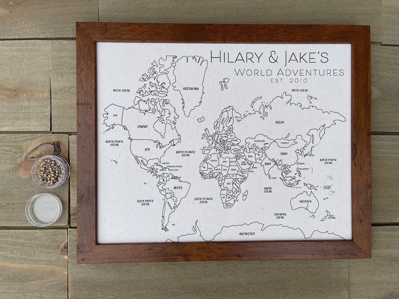 Personalized Cotton Canvas Map