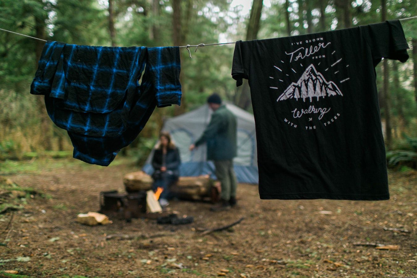 Camping Shirts on Clothesline