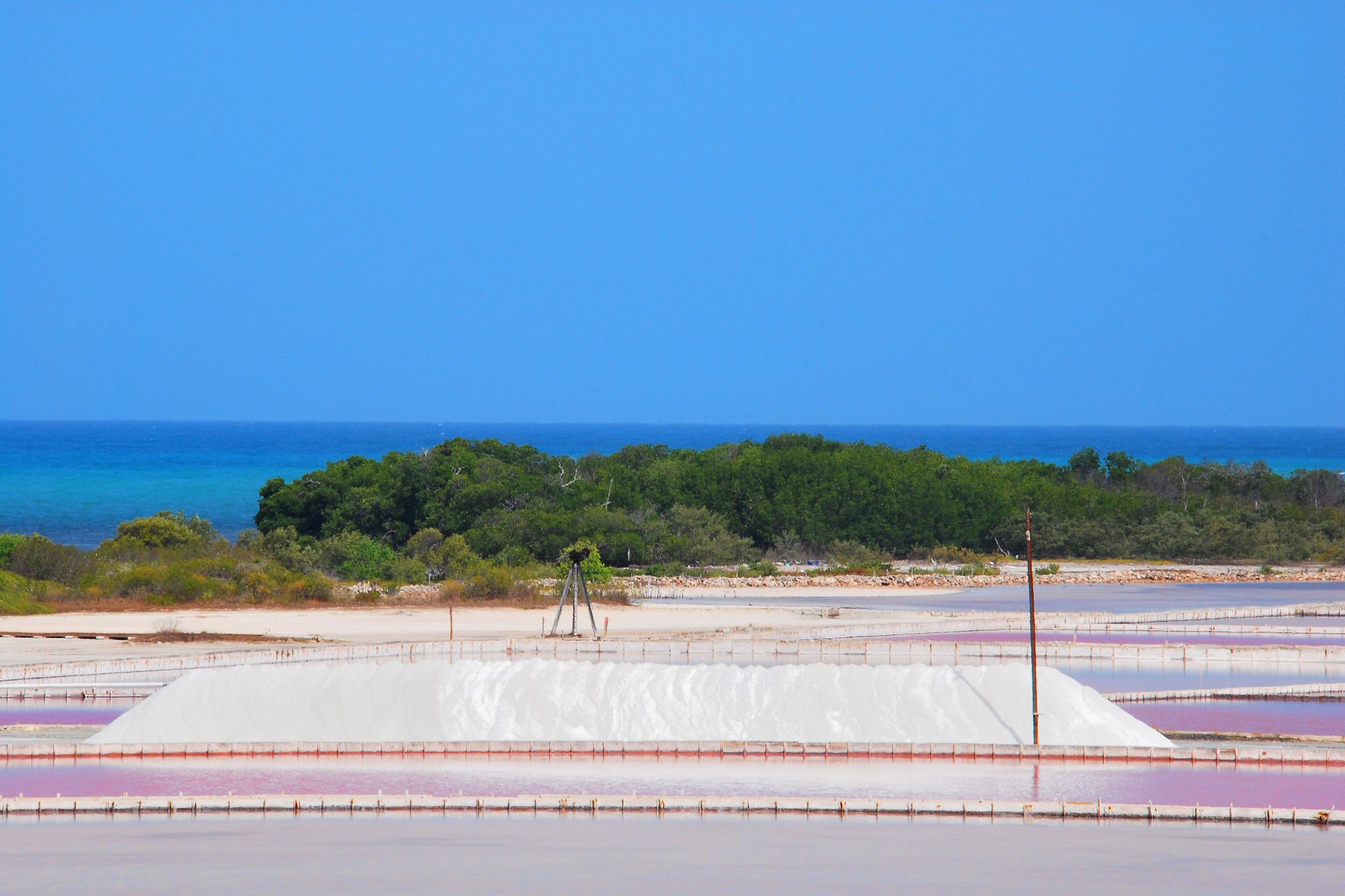 salt flats and salt mound in cabo rojo