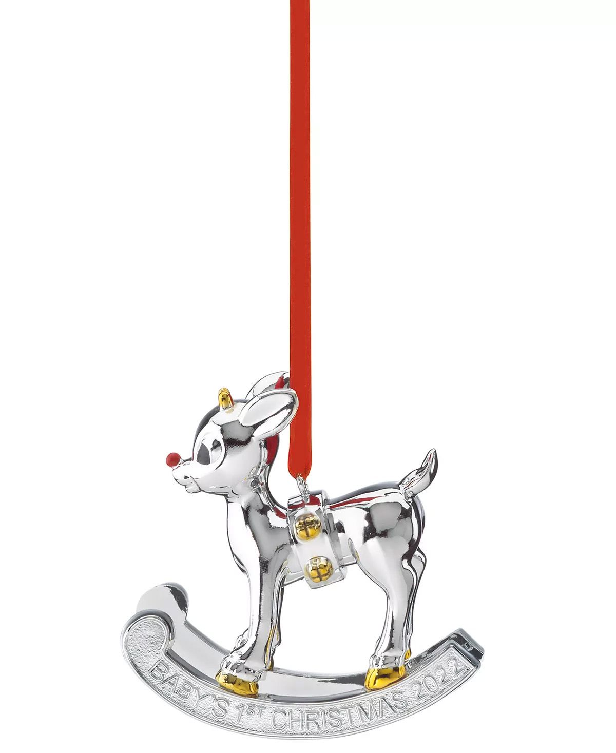2022 Lenox Baby’s First Christmas Ornament - silver Rudolph ornament