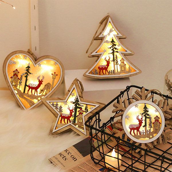 Holiday LED Wooden Ornament