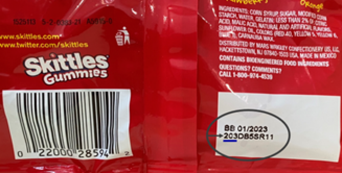 Back Exterior Bag of Skittles Gummies