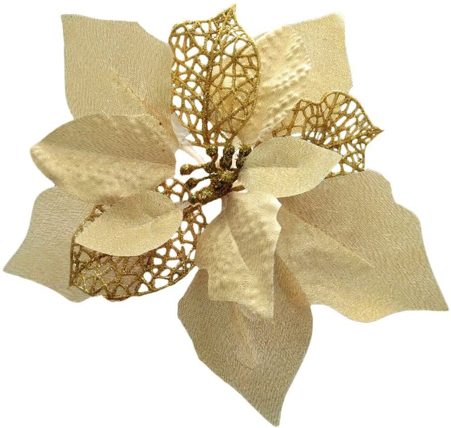 Crazy Night Glitter Poinsettia Ornaments