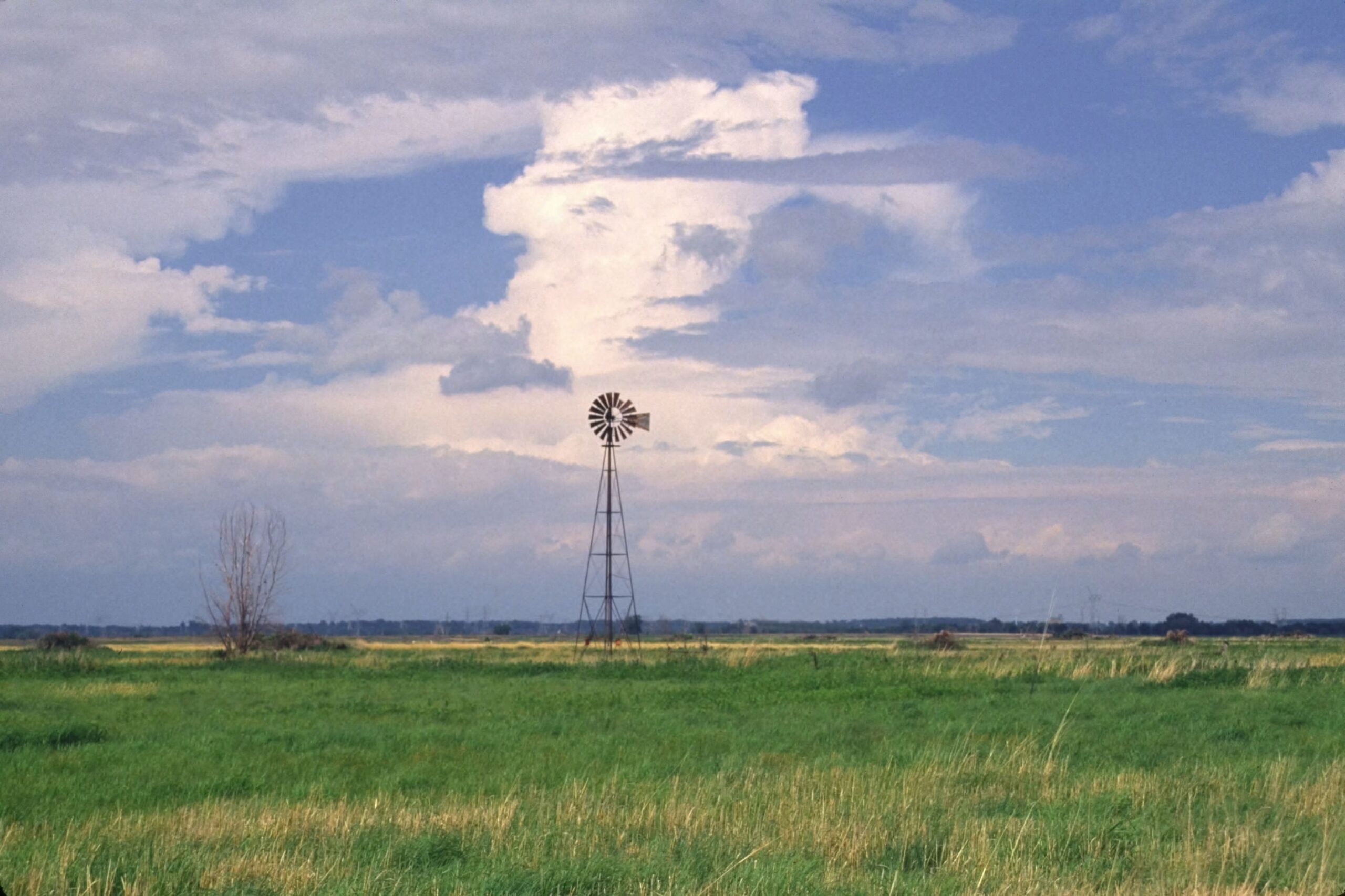 Dramatic sky in Gooselake Prairie State Park in Illinois.