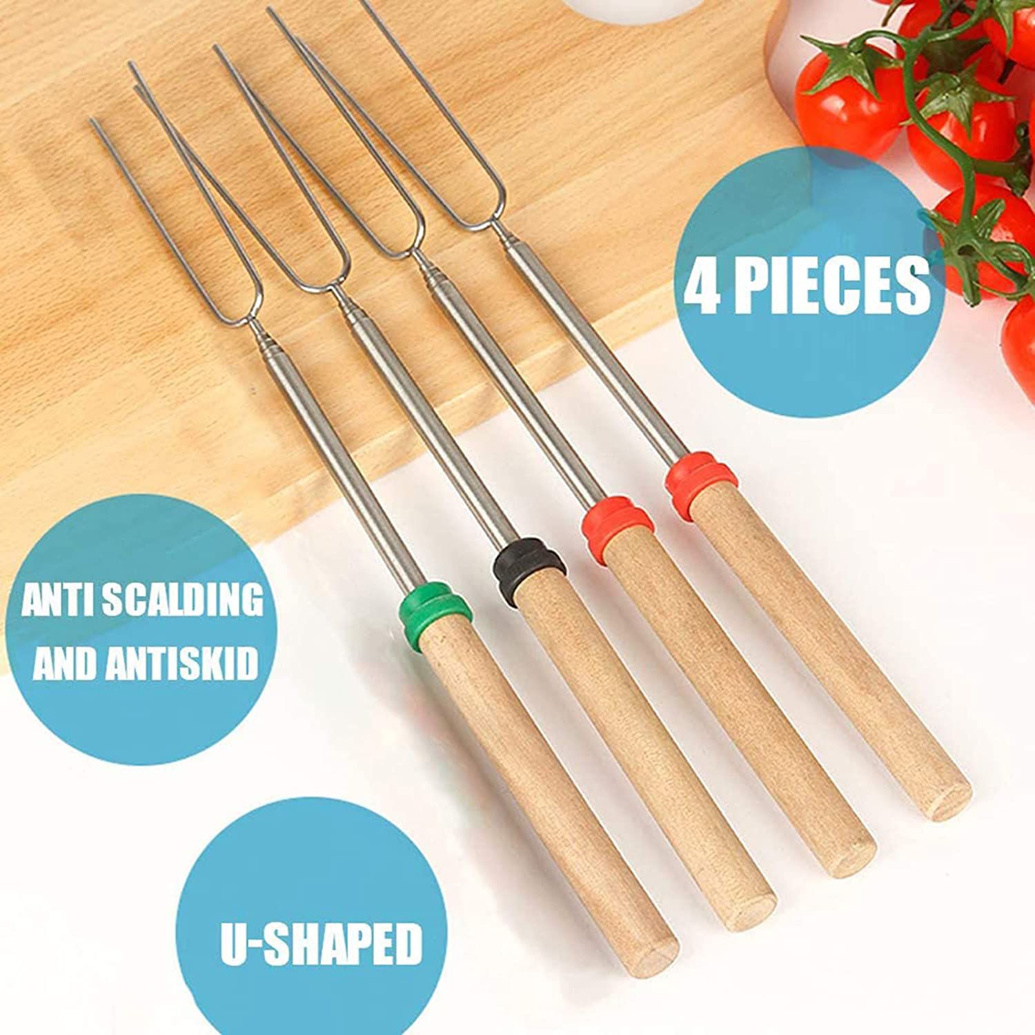 Telescoping set of four Marshmallow Roasting Sticks.