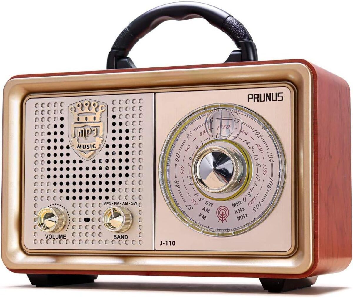 PRUNUS Shortwave Retro Radio and Bluetooth Speaker