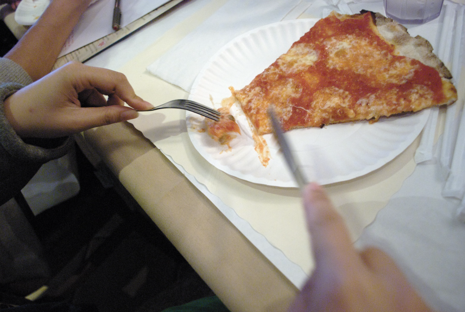 Eating Pizza With Fork and Knife