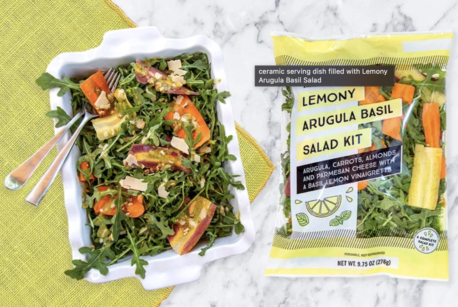 Lemony Arugula Basil Salad
