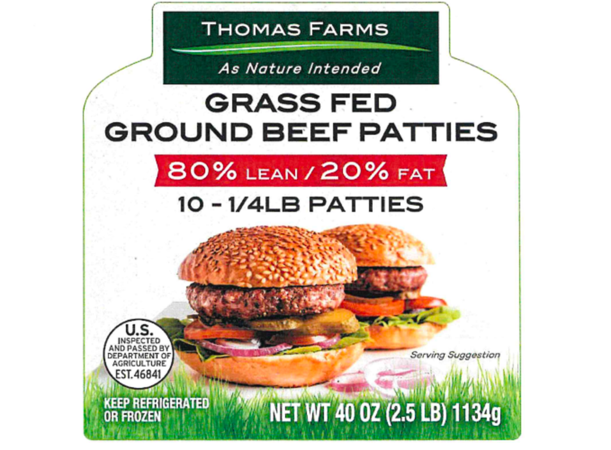 Thomas Farms Grass Fed Ground Beef Patties