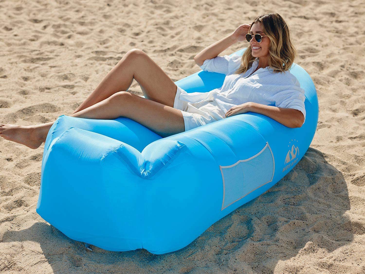 WEKAPO Inflatable Lounger Air Sofa Chair, Blue