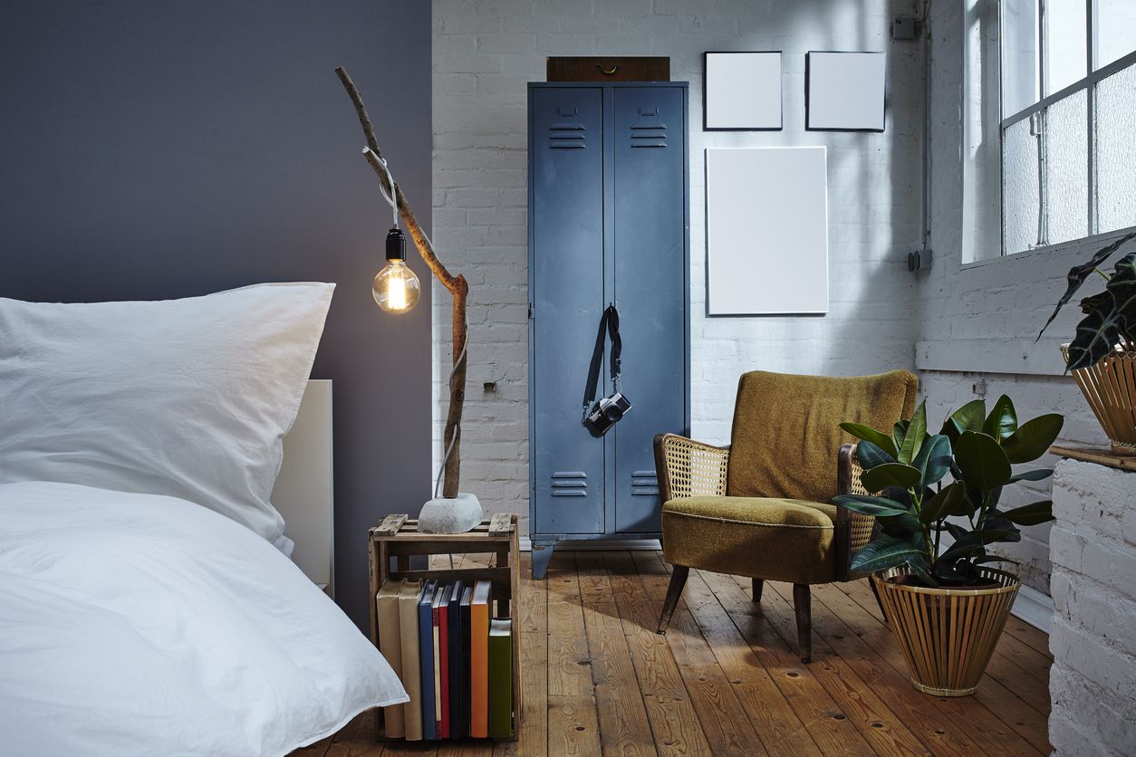 urban bedroom vintage furniture