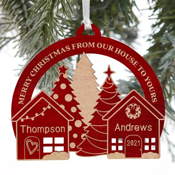 Our House To Yours Personalized Wood Ornament