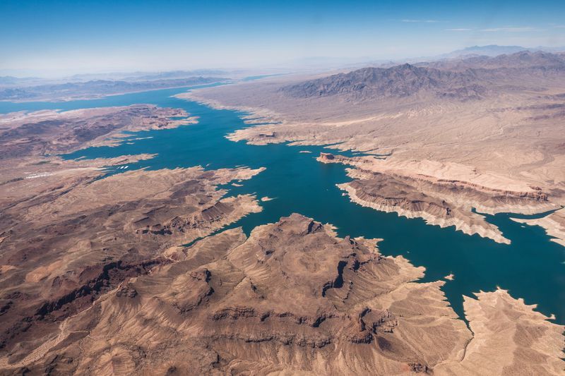 aerial view of lake mead