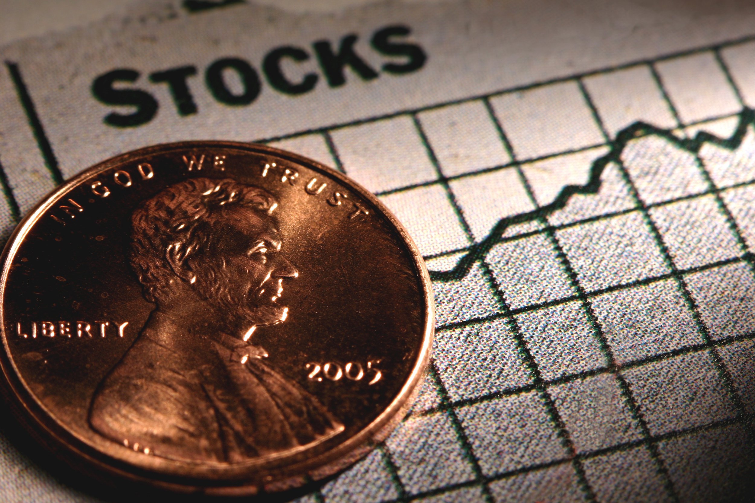 penny on stock paper