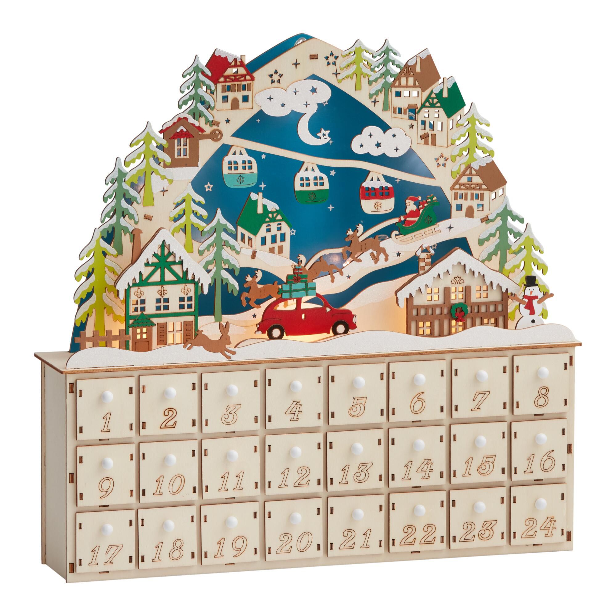 Woodcut Chalet Countdown Calendar