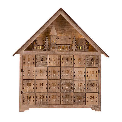Glitzhome 15-Inch Wooden Farmhouse Countdown Calendar