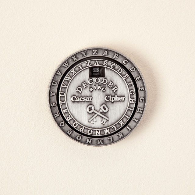 Spy Cipher Decoding Medallion