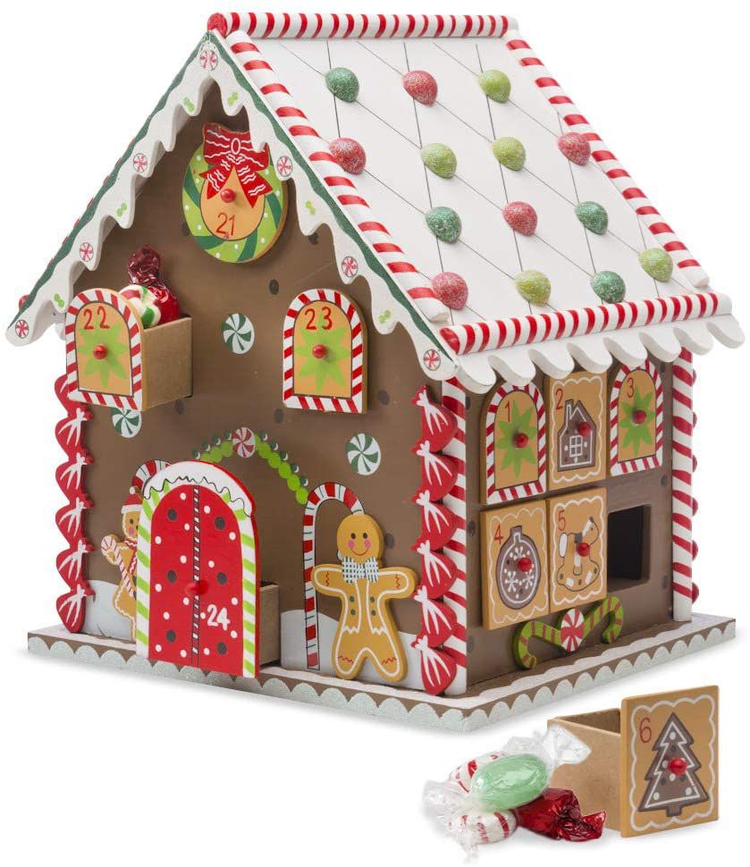 HearthSong Wooden Gingerbread House Advent Calendar