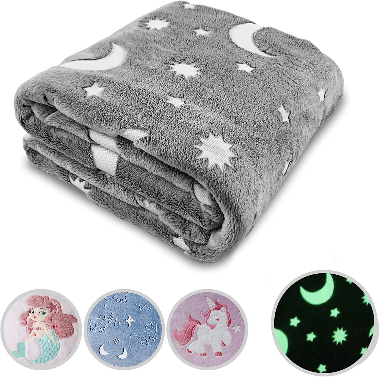 Jelement Glow in the Dark Throw Blanket