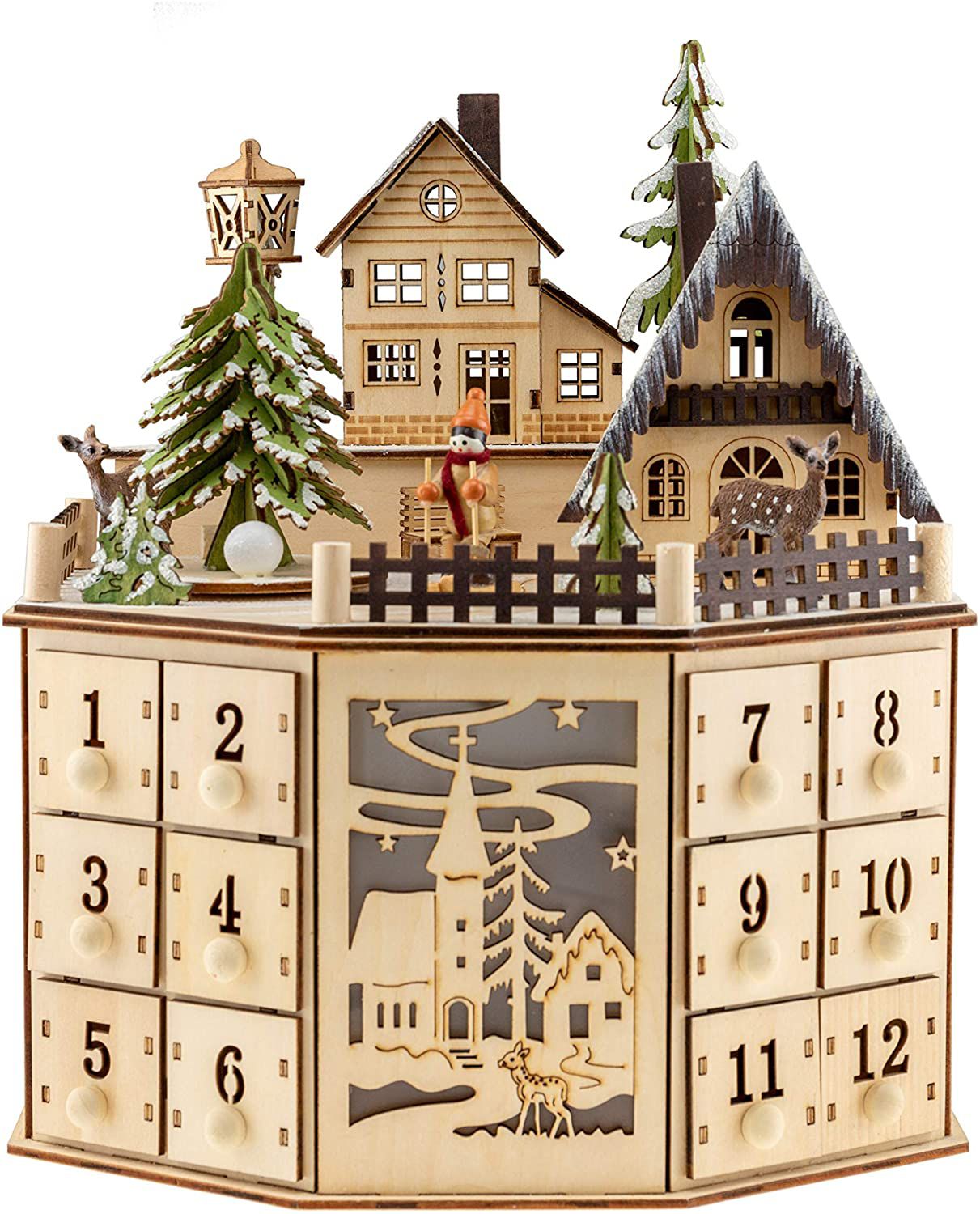 Clever Creations Wooden Christmas Advent Calendar