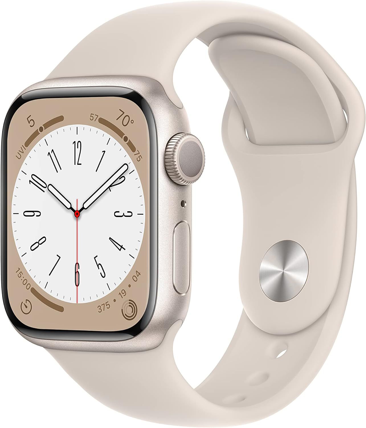 Apple Watch Series 8 GPS 41mm, Starlight Aluminum Case w Starlight Sport Band