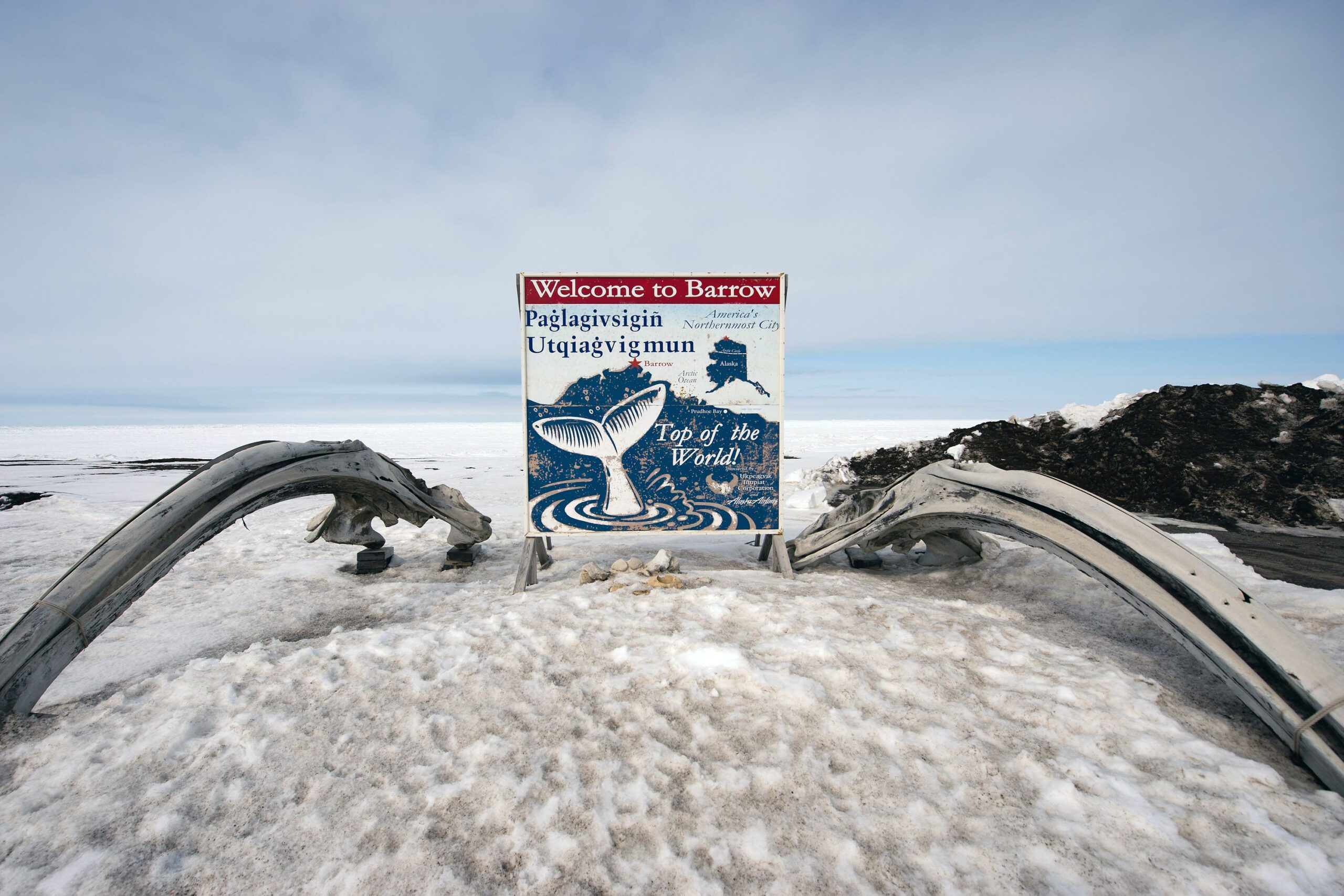 Burrow, Alaska welcome sign