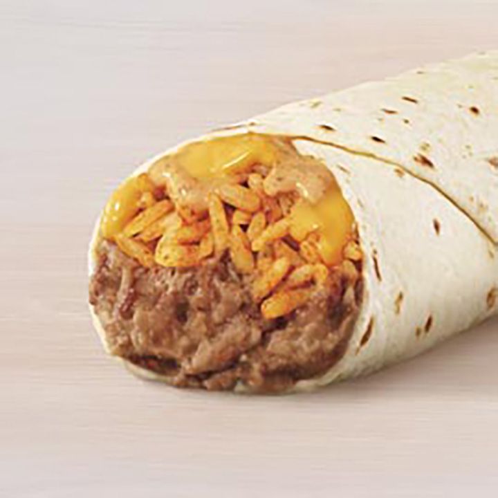 2. Cheesy Bean and Rice Burrito, $1