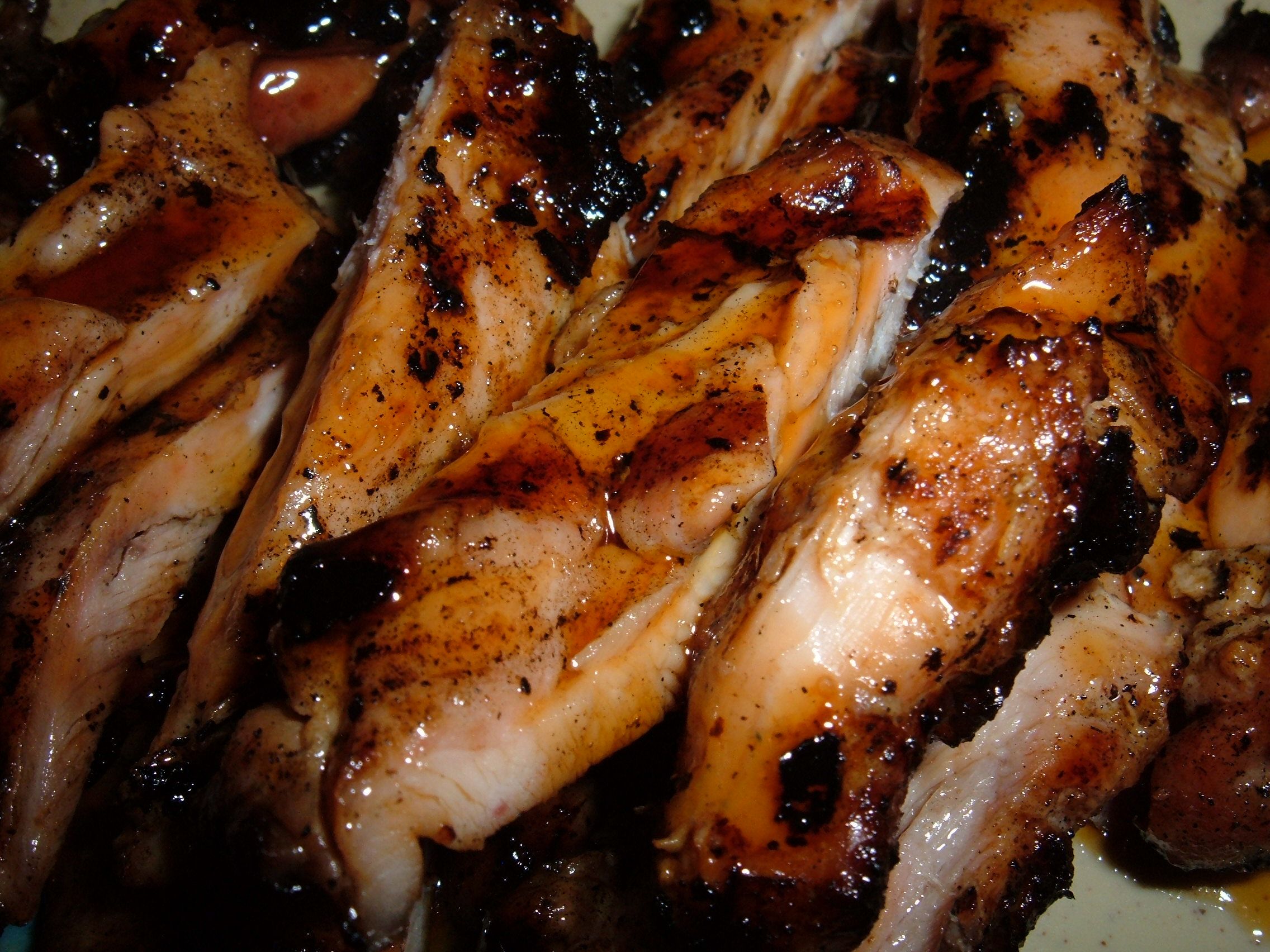 Chicken teriyaki closeup.