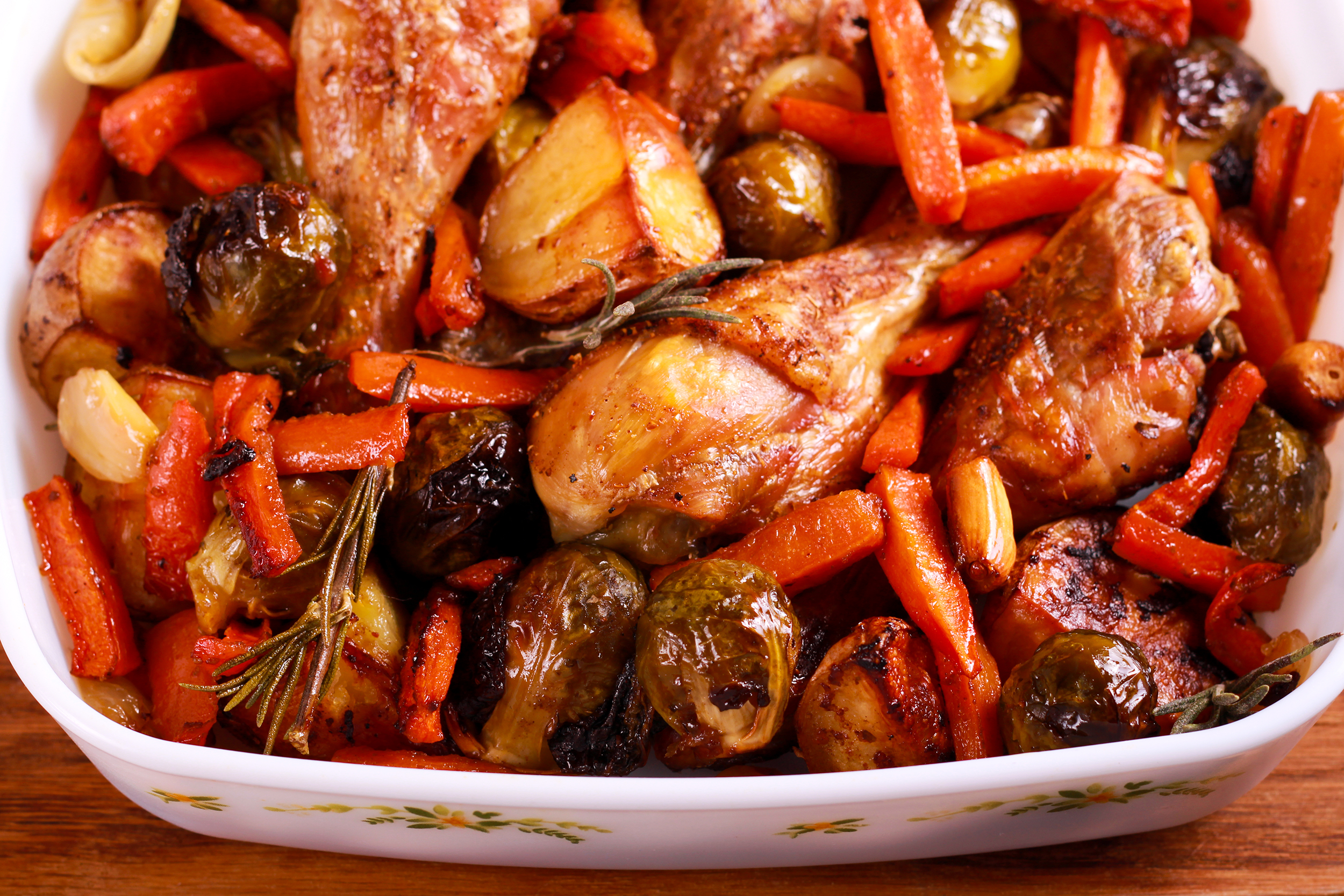Chicken with Brussels Sprouts and Sweet Potatoes
