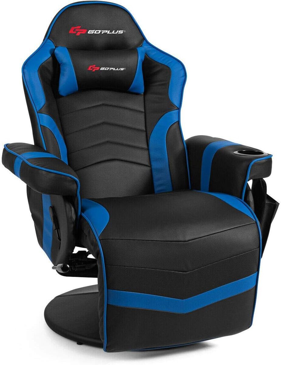 Goplus Massage Gaming Chair, Blue